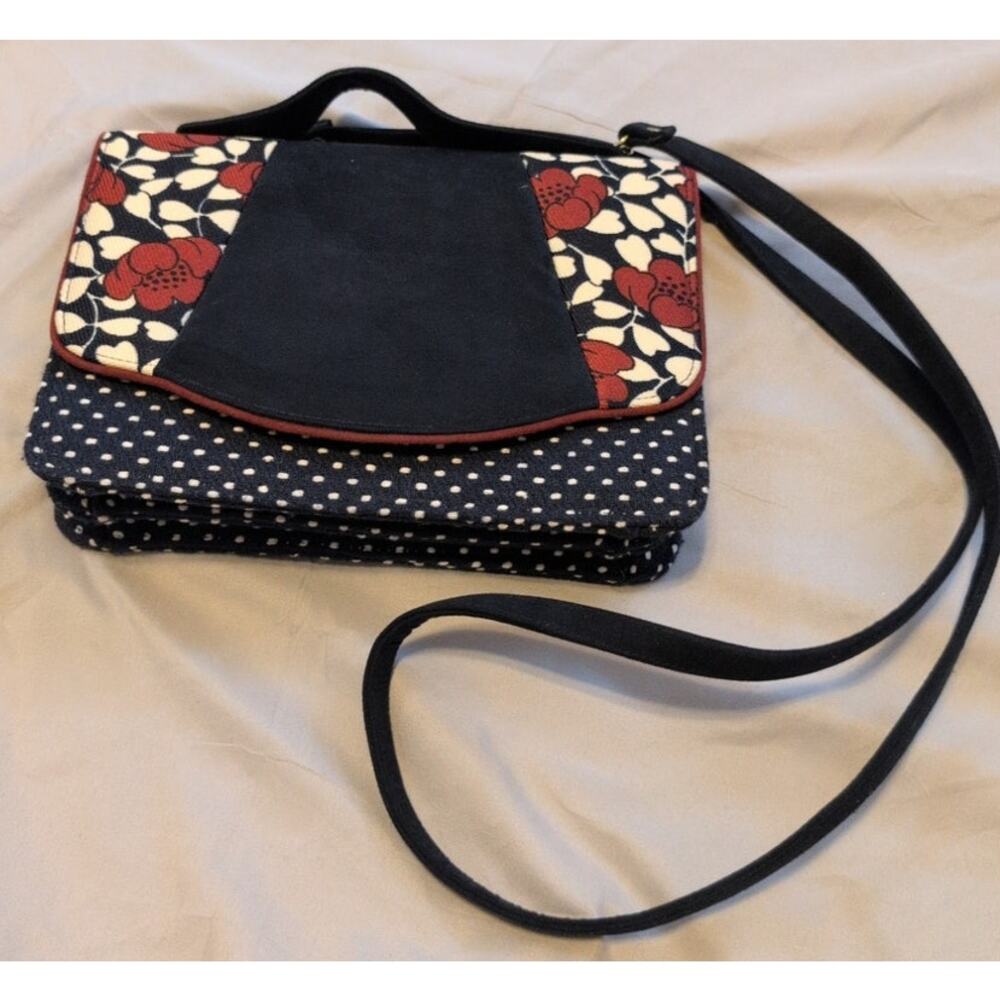 Ruby Shoo Belfast Crossbody Navy Red White Pattern EUC - Picture 2 of 6